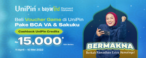 Main Game Lebih Seru dengan Cashback 15.000 UC  dari UniPin dan Bayarind
